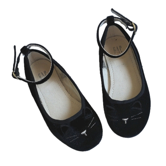 GAP Other - Gap Kids Girls Black Cat Velvet Flats Dress Shoes * Size 12